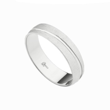 Alianza de plata media caña rayado suave y línea cruzada