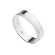 Alianza de plata plana brillo con franja diamantada Alianza de plata plana brillo con franja diamantada