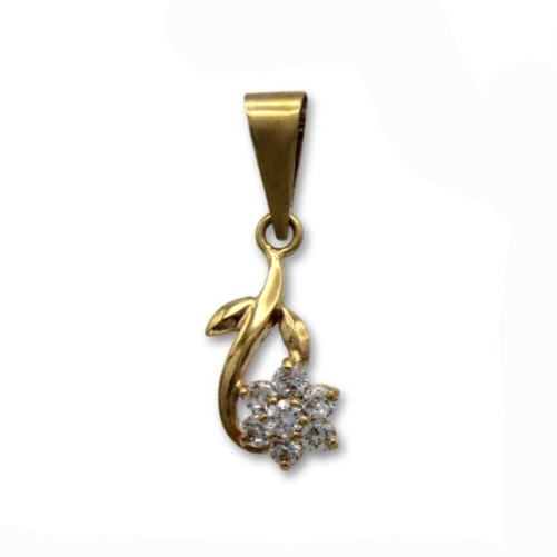 Colgante de oro flor circonitas