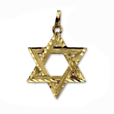 Colgante de oro de la estrella de David mediano