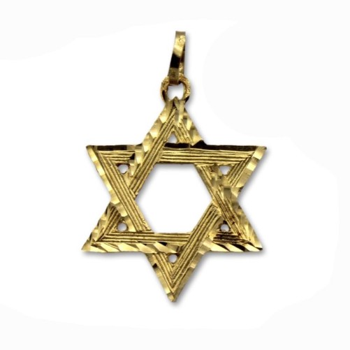 Colgante de oro de la estrella de David mediano
