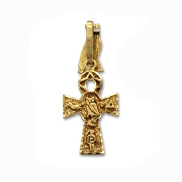 Colgante de oro de la cruz de la vida mediana