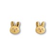 Pendiente de oro conejito matizado circonitas