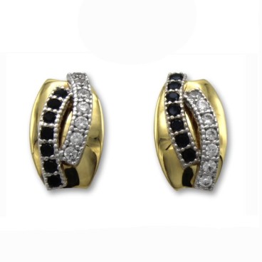 Pendiente oro siete zafiros y siete circonitas