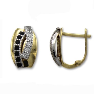 Pendiente oro siete zafiros y siete circonitas