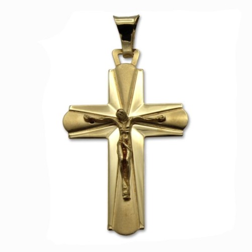 Cruz de oro grande con cristo