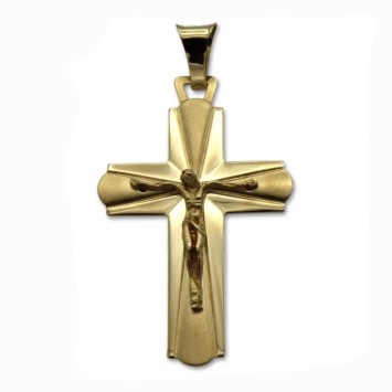 Cruz de oro grande con cristo