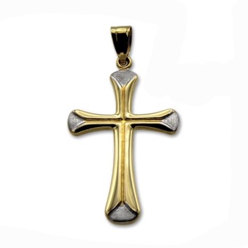 Cruz de oro bicolor sin cristo