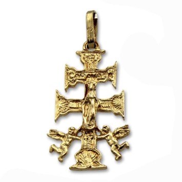 Cruz Caravaca de oro grande fundida