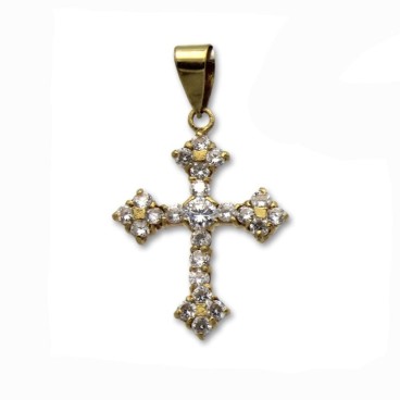 Cruz de oro y circonitas