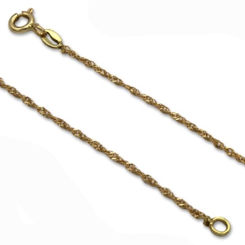 Cadena de oro modelo singapur ligera de 1.25 mm