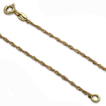 Cadena de oro modelo singapur ligera de 1.25 mm