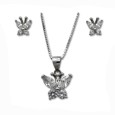 Conjunto de mariposa con antenas en plata y circonitas Conjunto de mariposa con antenas en plata y circonitas