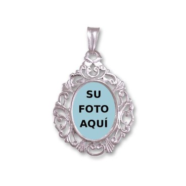 Medalla de plata con foto personalizable