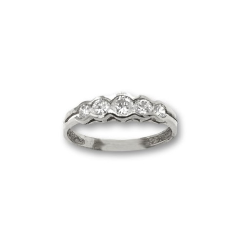 Sortija de oro con cinco circonitas