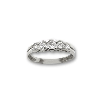 Sortija de oro con cinco circonitas