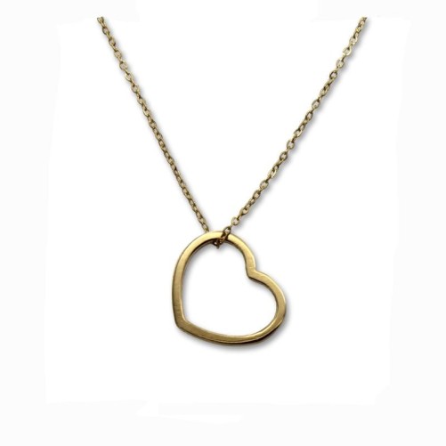 Colgante de oro de silueta corazón para cadena