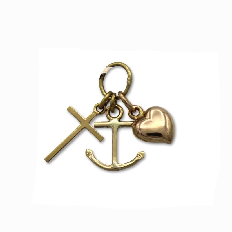 Colgante de oro con las tres virtudes Colgante de oro con las tres virtudes