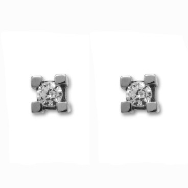 Pendiente oro garras cuadradas presión