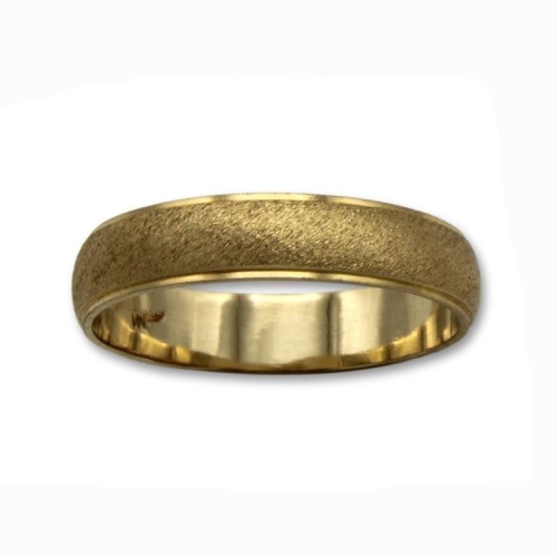 Alianza de oro en 4mm media caña filos lisos