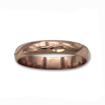 Alianza de oro labrada a mano 3.5 mm