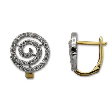 Pendiente oro blanco espiral