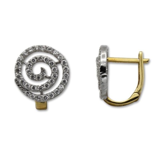 Pendiente oro blanco espiral