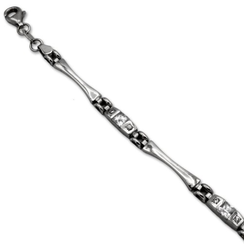 Pulsera de oro blanco con circonitas