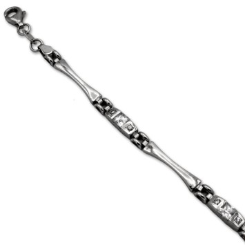 Pulsera de oro blanco con circonitas