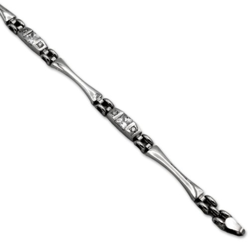 Pulsera de oro blanco con circonitas