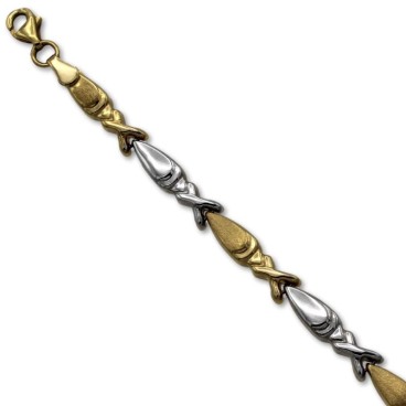 Pulsera de oro bicolor por tramos