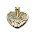 Colgante de oro de un corazón con nácar