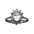Anillo oro blanco circonitas oval Anillo oro blanco circonitas oval