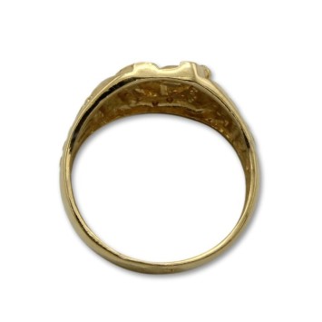 Sello de oro herradura de caballo con circonitas