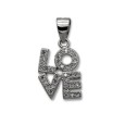 Colgante de plata palabra LOVE con circonitas