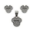 Conjunto de plata de Minnie con circonitas