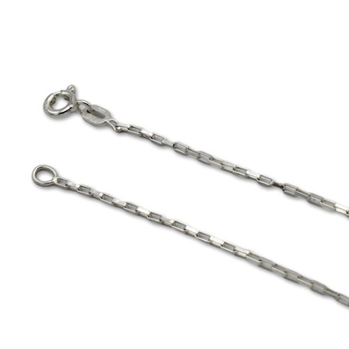 Cadena de plata forzada plana de 1.25 mm