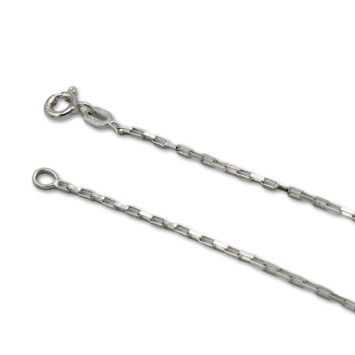 Cadena de plata forzada plana de 1.25 mm