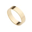 Alianza de oro 18K lisa plana  acabado en brillo 5 mm