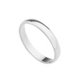 Alianza de oro blanco 18K lisa acabado en brillo 3 mm