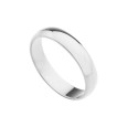 Alianza de oro blanco 18K lisa acabado en brillo 4 mm