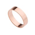 Alianza de oro rosa 18K lisa plana acabado en brillo 5 mm