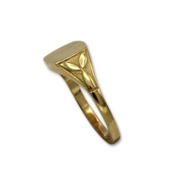 Sello de oro rectangular con motivo lateral