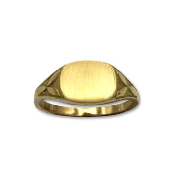 Sello de oro rectangular con motivo lateral