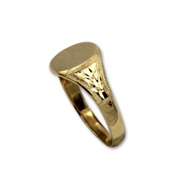 Sello de oro redondo tallado