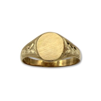 Sello de oro redondo tallado