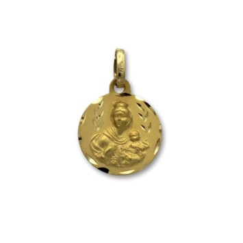Medalla de oro virgen del Carmen 14mm