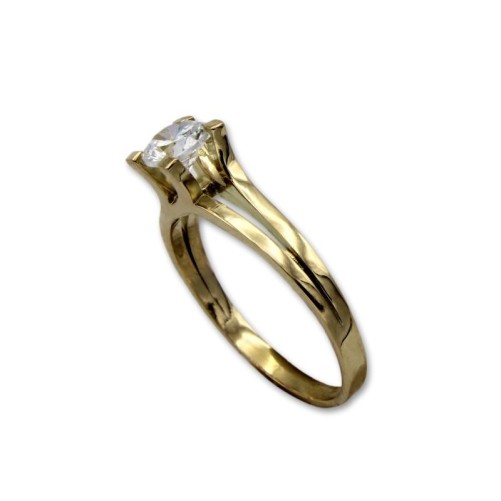 Solitario mujer con circonita en oro