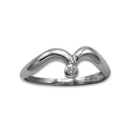 Solitario con diamante en oro blanco