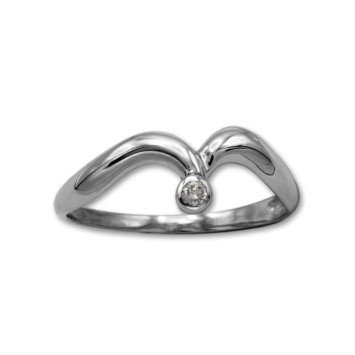 Solitario con diamante en oro blanco